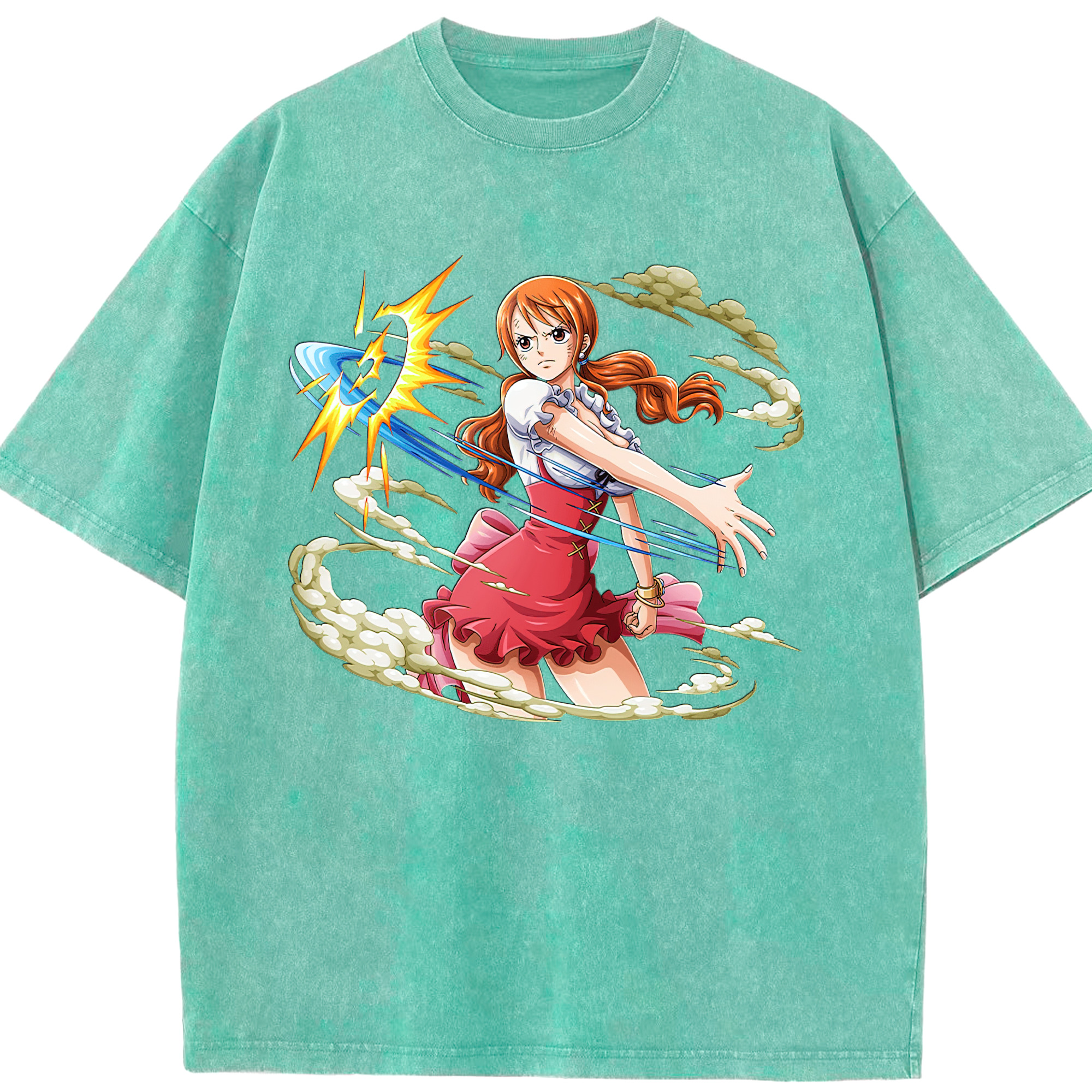 ワンピース ナミ ONE PIECE Nami 綿100% ヴィンテージ風 半袖Tシャツ（フロントプリント）